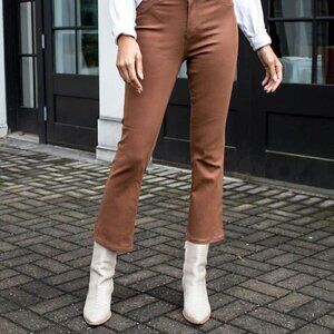 Pistola Lennon High-Rise Cropped Brown Bootcut Jean - Size 26